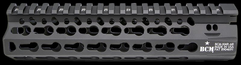 Bravo KMRA Alpha 8in KeyMod Free-Float AR-15 Handguard Black Anodized Aluminum
