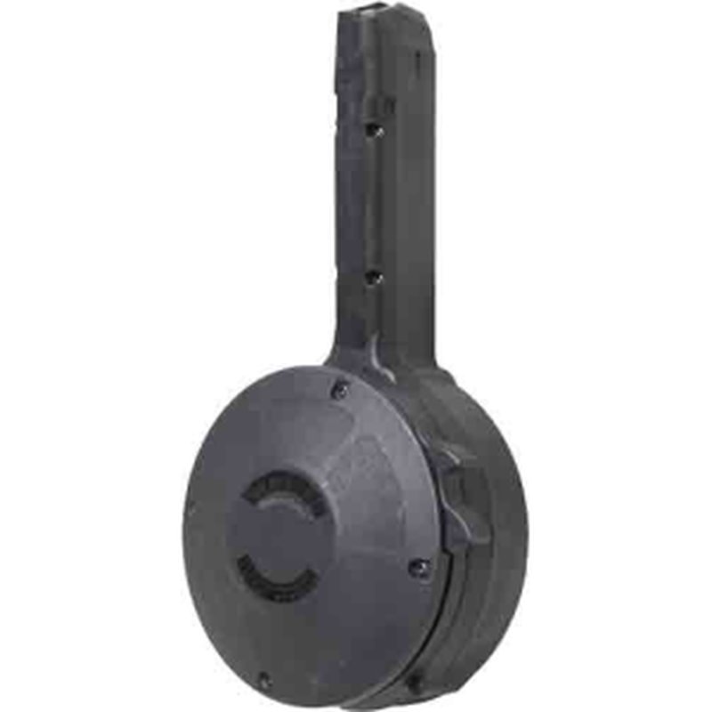 Iver Johnson Glock Magazine 9mm 50-Round Drum Black Polymer