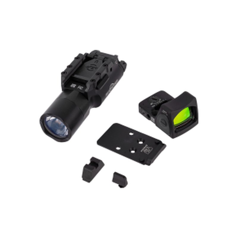 Glock MOS Light & Sights Bundle: Trijicon RMR-06 + Ameriglo + C&H Plate + Surefire X300U-A