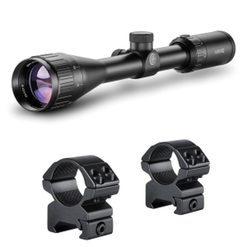 Hawke Vantage 4-12x40 AO Mil-Dot Riflescope with Match Mount 1in Rings