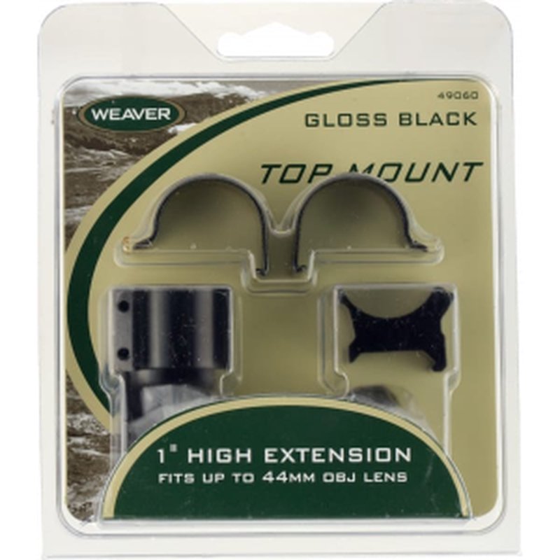 Weaver Detachable Top Mount 1 inch Diameter High Matte Black