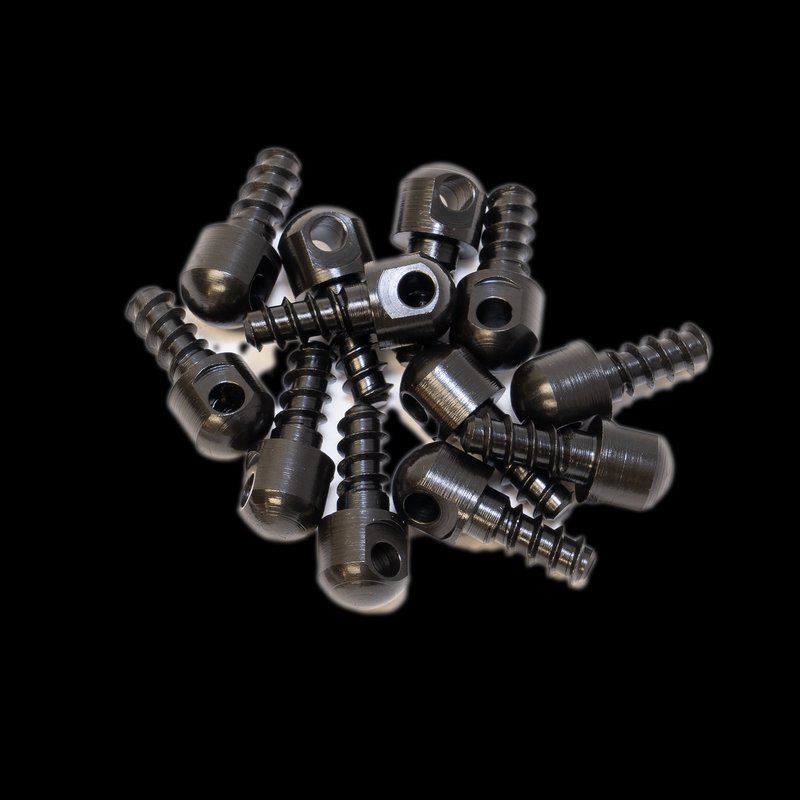 Grovtec GTHM60 Wood Screw Swivel Studs 0.5" 12-Pack Black