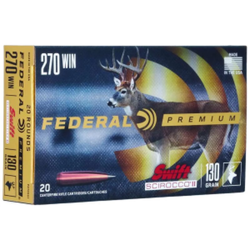 Federal Premium P270SS1 270 Win 130gr Swift Scirocco II Ammo