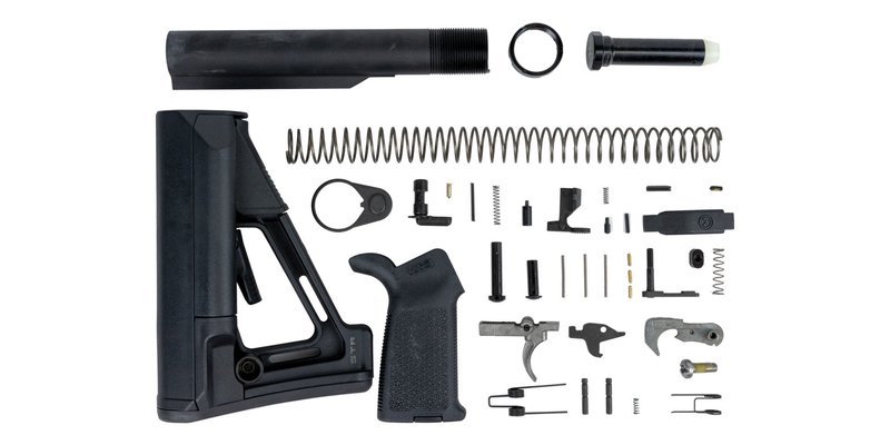 PSA PA10 MOE STR EPT Lower Build Kit, Black