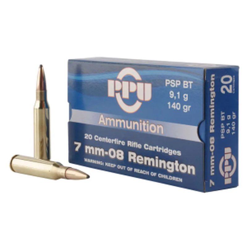 PPU PP708 7mm-08 Rem 140gr PSPBT Metric Rifle Ammo