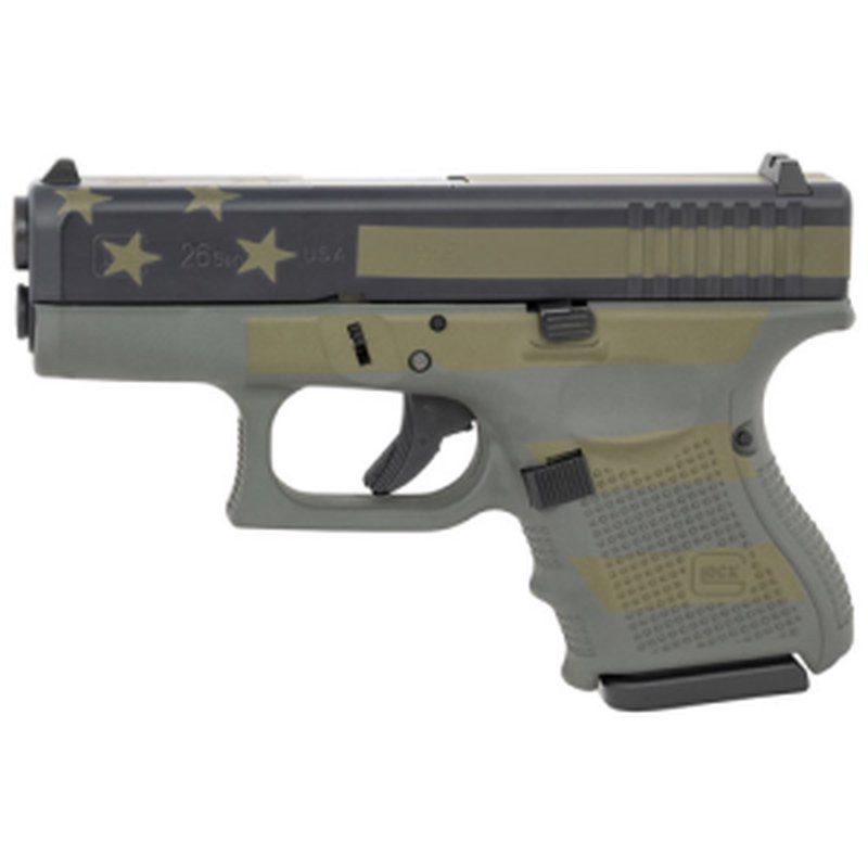 Glock G26 Gen 4 9mm 3.43 in 10rd Operator Flag Cerakote