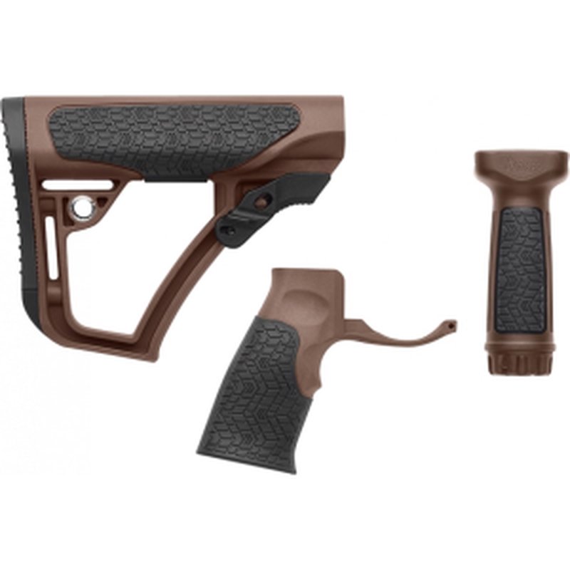 Daniel Defense 281020614501 Collapsible Buttstock/Pistol Grip/VFG AR-15 Glass Reinforced Polymer Brown
