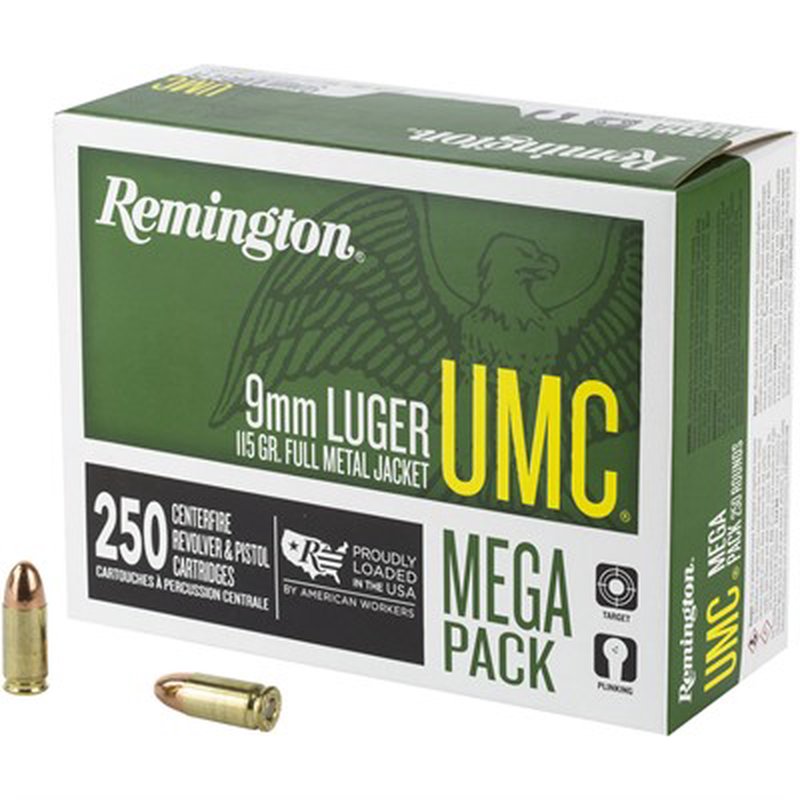 Remington UMC Mega Pack 9mm Ammunition 115gr 250 Rounds