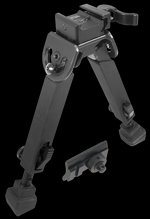 UTG TLBP20QA Rubber Armored Quick Detach Bipod 6-8.5 in Height