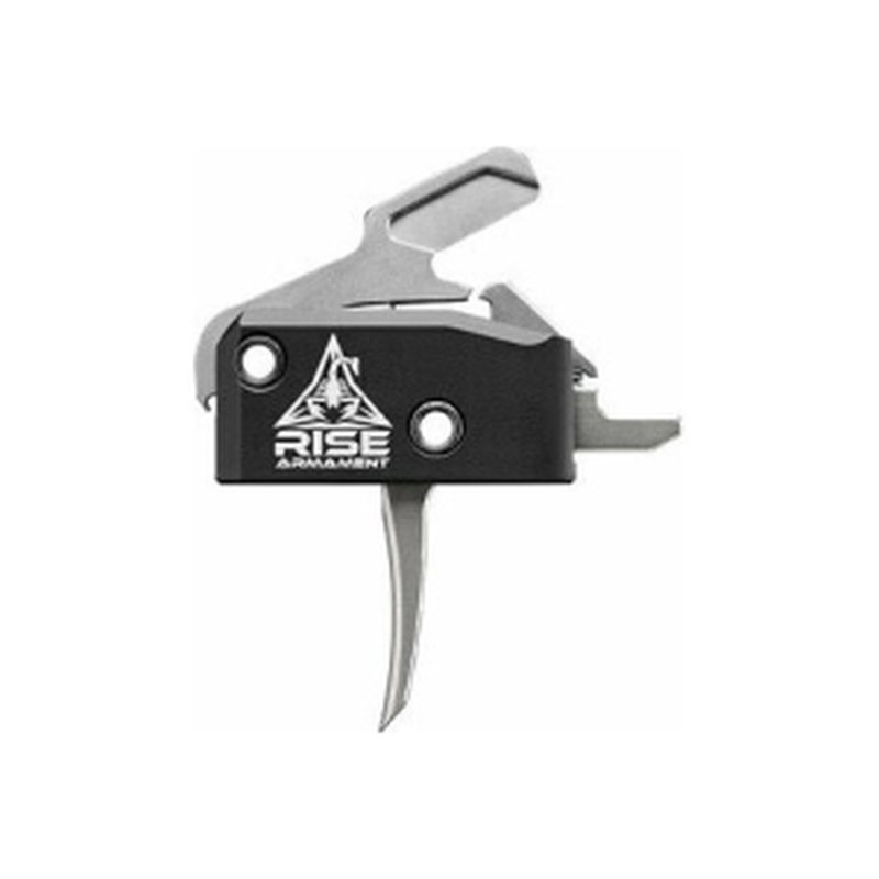 Rise Armament RA-434 High-Performance AR Trigger Silver w/ Anti-Walk Pins, 3.5lb Pull, Straight Blade