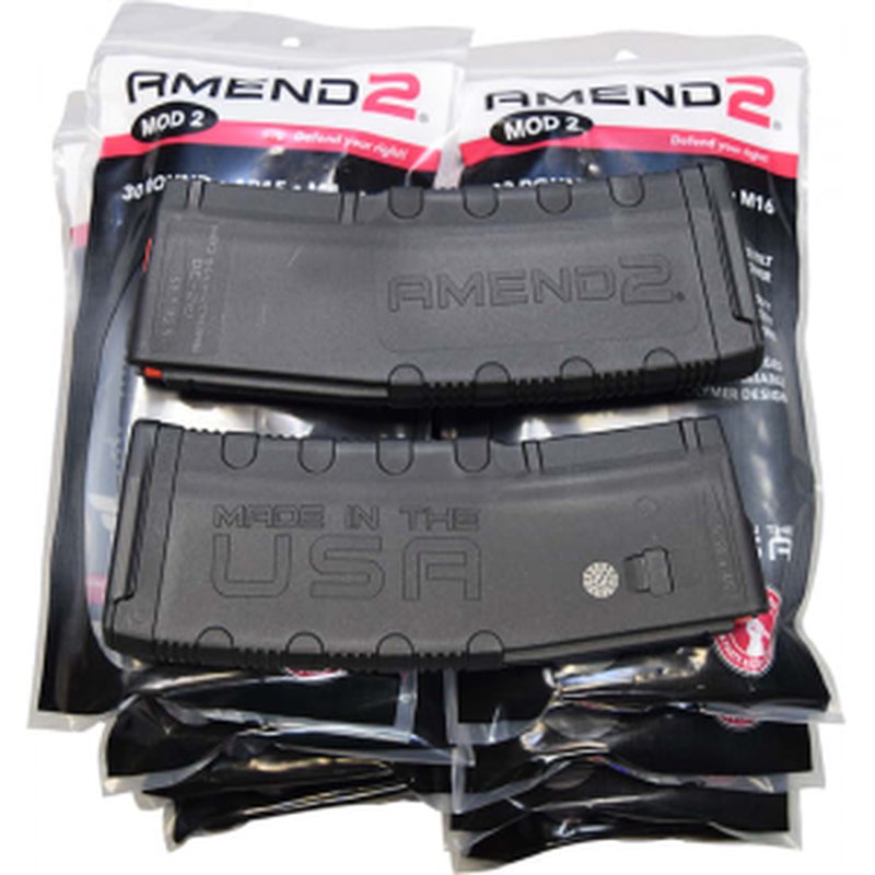 Amend2 .556 / 223 Caliber AR-15 30 Round Magazine Gen 2 - MOD2BLK30 - 10 Mag Bundle Pack