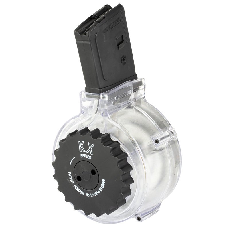 KCI USA AR-15 50-Round Drum Magazine 5.56x45mm NATO / .223 Rem Clear Polymer
