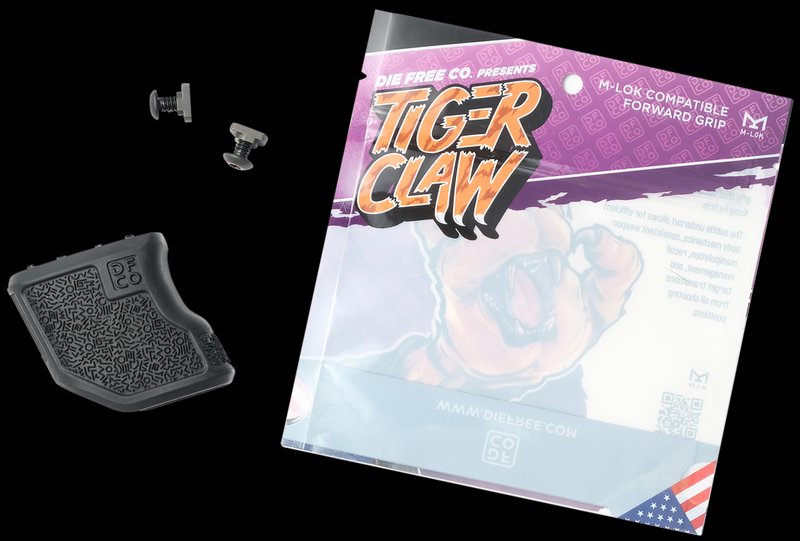 DIE FREE CO LLC Tiger Claw M-LOK Angled Fore Grip 10 Degree Nylon Black