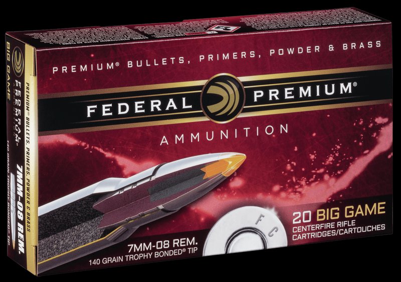 Federal Premium Trophy Bonded Tip 7mm-08 Rem Rifle Ammo
