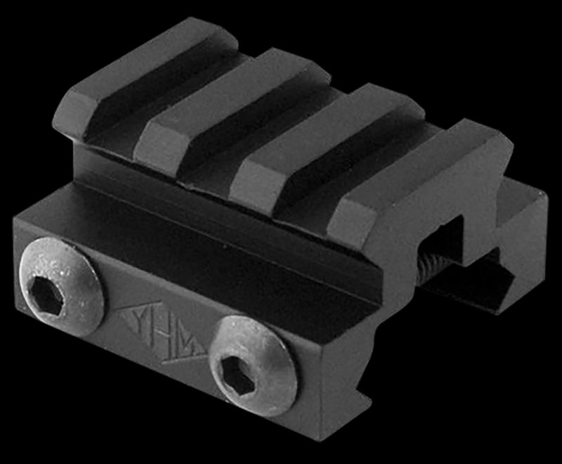 Yankee Hill Mini Picatinny Riser Mount 0.5in Elevation 1.25in Length Matte Black