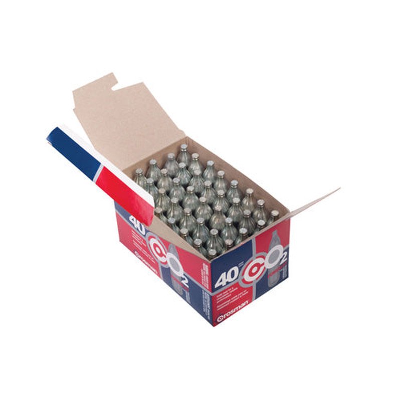 Crosman Powerlet CO2 Cartridges 12-Gram 40 Count for Air Pistols and Rifles