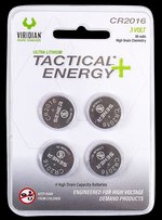 Viridian CR2016 Lithium Coin Cells Tactical Energy+ 3V 85mAh 3500013