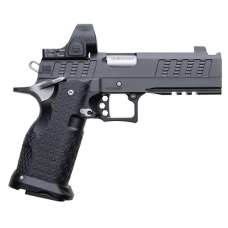 Jacob Grey Hex Pro 9mm Pistol - 4.6" Chunk-Ported Barrel, Black DLC, Optics Ready