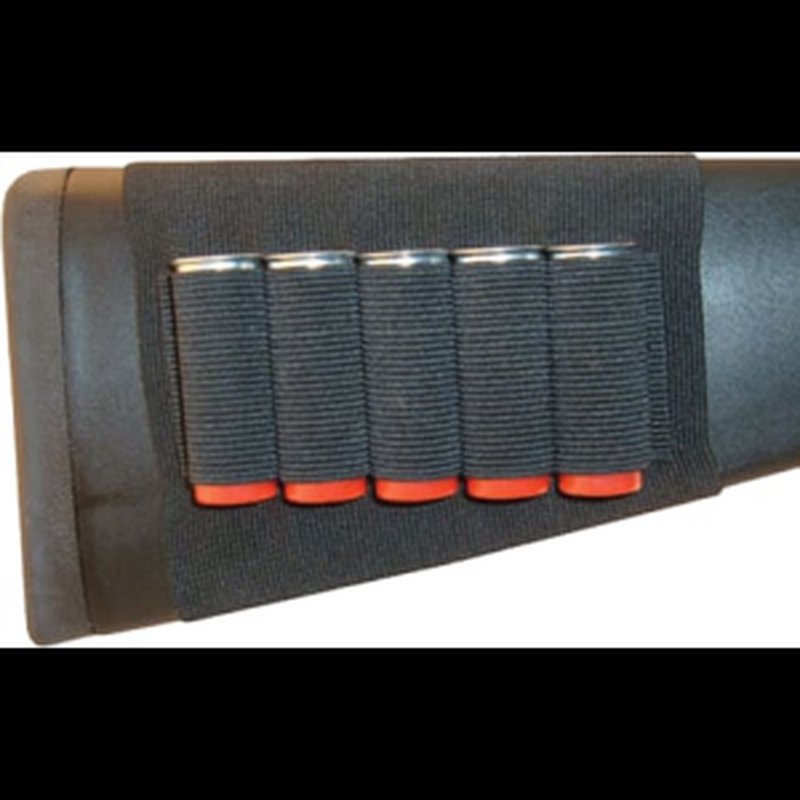 GrovTec GTAC82 Buttstock Shell/Cartridge Holder Universal (Black, 5-Round)