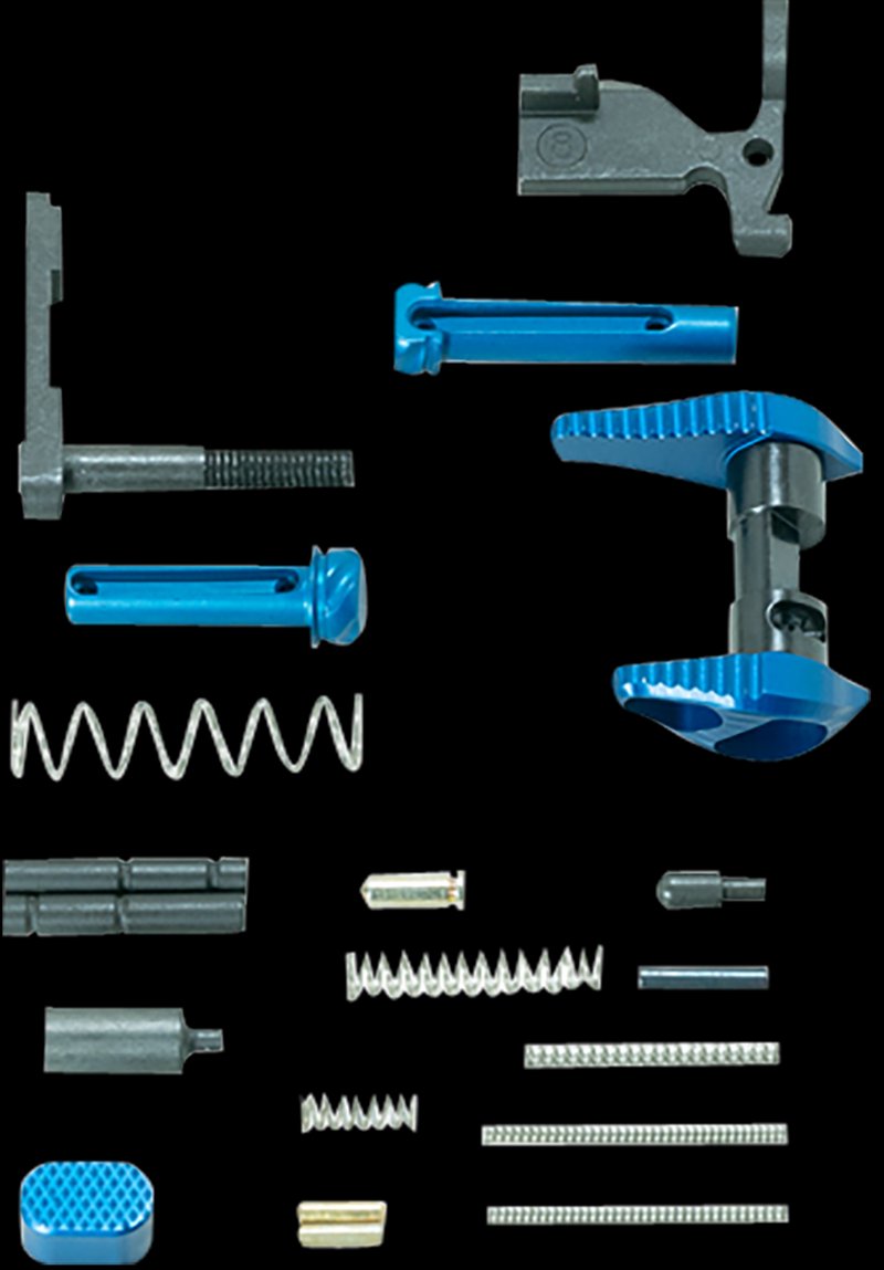 Timber Creek Outdoors Lower Parts Kit Blue Anodized Aluminum for AR-15