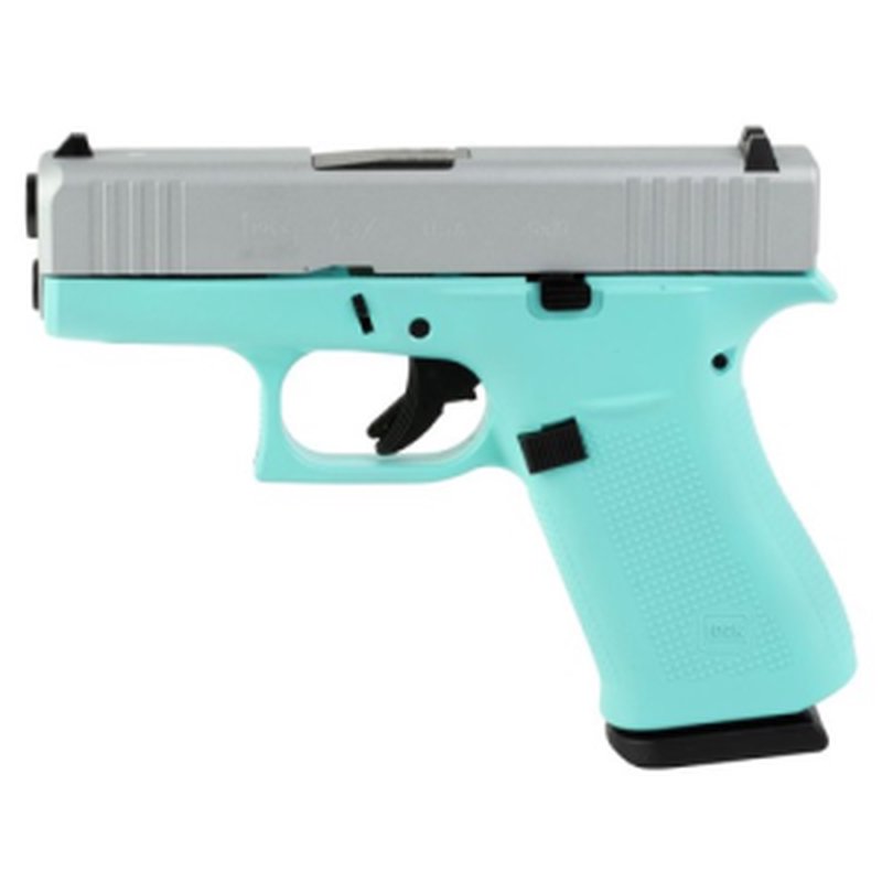 Glock G43X Sub-Compact 9mm Pistol 3.41in Robins Egg Blue Cerakote Frame