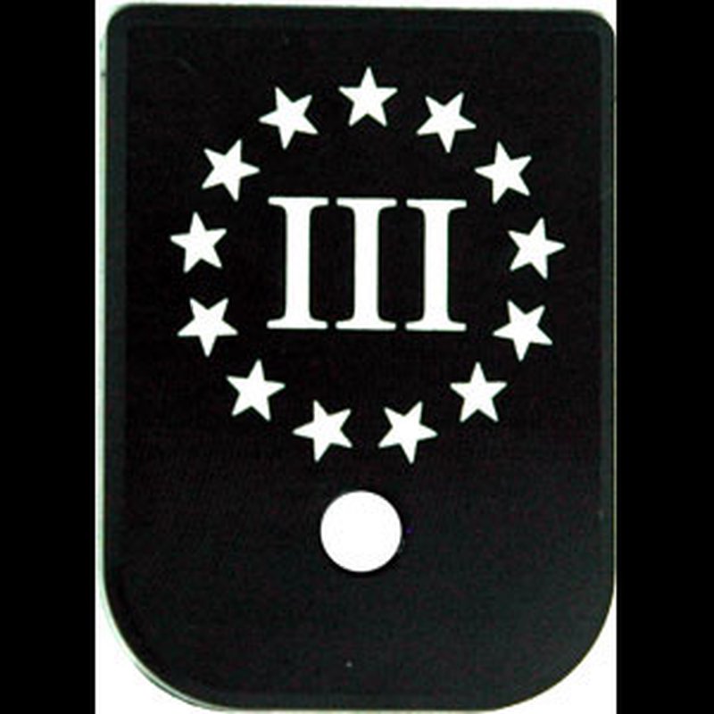 Cruxord 3% Flag Aluminum Magazine Base Plate for Glock Gen 1-4