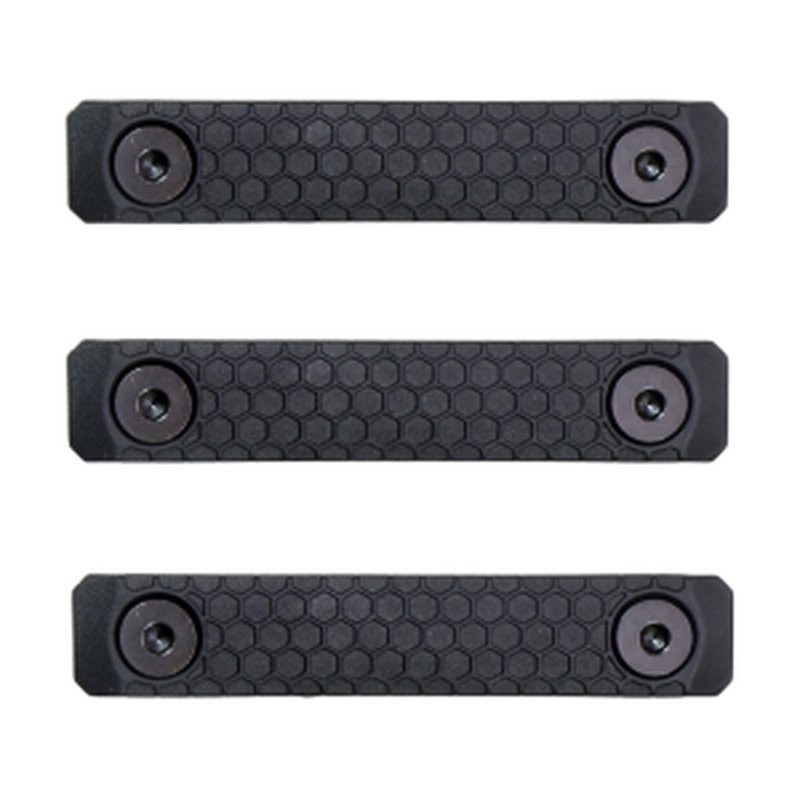 Slate Black Industries M-LOK 2-Slot Rail Cover Polymer Black 3PK