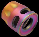 True Precision S-Type Micro Compensator 416R Stainless 1/2x28 for 9mm/380 Spectrum PVD