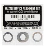 Rugged Suppressor Shim Kit SA001, 1/2x28 TPI, Stainless Steel, Black Nitride Finish, Universal Muzzle Device Alignment.