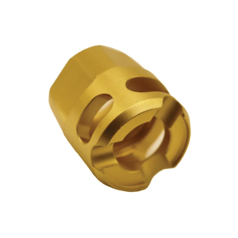 True Precision Y-Type Micro Compensator 1/2-28, Gold - Elegant Y-Type Compensator for Optimal Acc