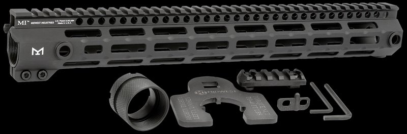 Midwest Industries MIG4M15 G4M 15" Free-Float M-LOK Handguard, Black Anodized Aluminum