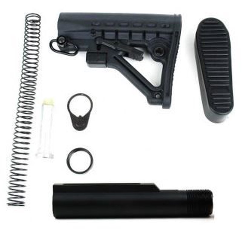 Tacfire AR15 Buffer Tube Kit w/6 Position Stock & Buttpad