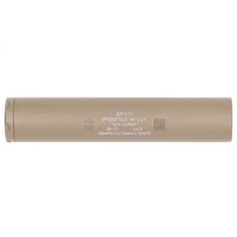 Gemtech GM-22 Suppressor 22LR 5in 1in Cerakote FDE Direct Thread