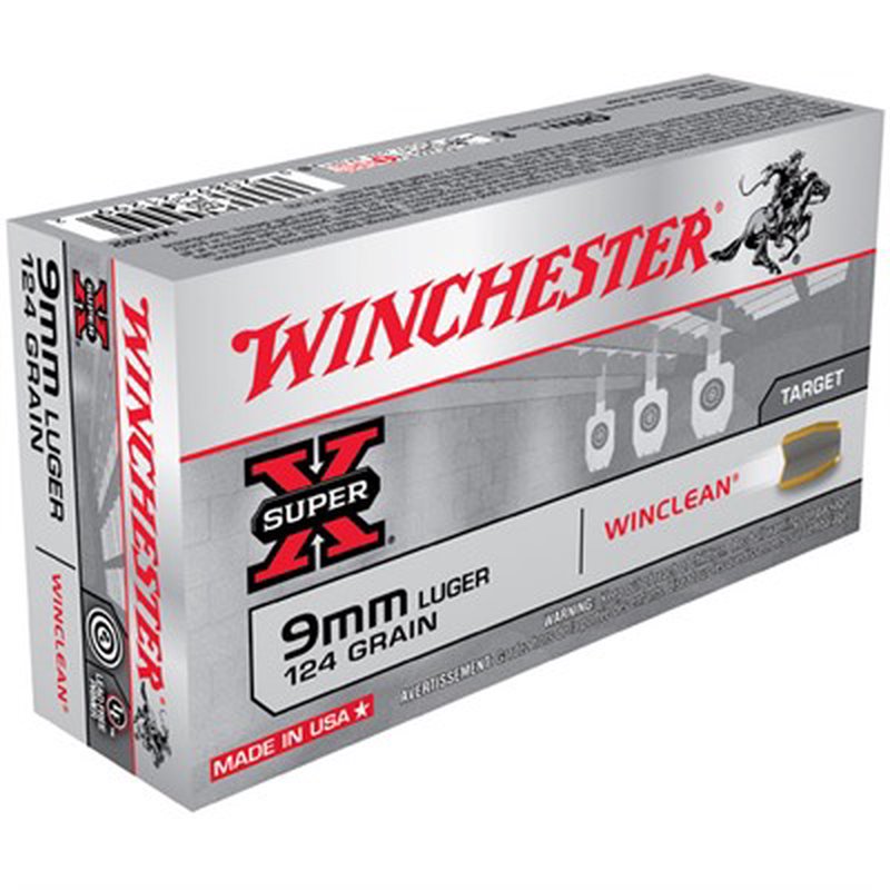 Winchester Winclean 9mm 124gr 50rd Box Ammunition
