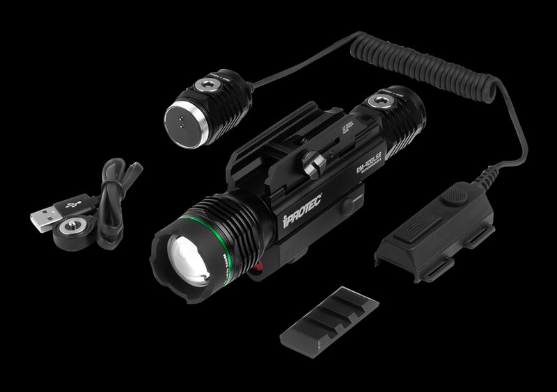 IProtec RM400LSR Rail-Mount Light and Red Laser Combo 400 Lumens Black Anodized