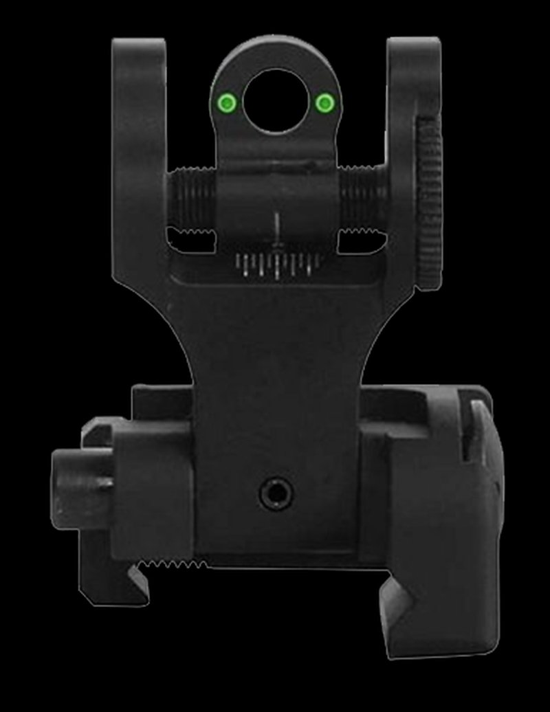 Troy Tritium BattleSights Rear Sight Folding Green Black Hardcoat Anodized AR-15