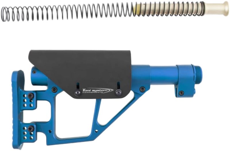 Toni System Adjustable AR Stock with Spring for AR-15 Blue