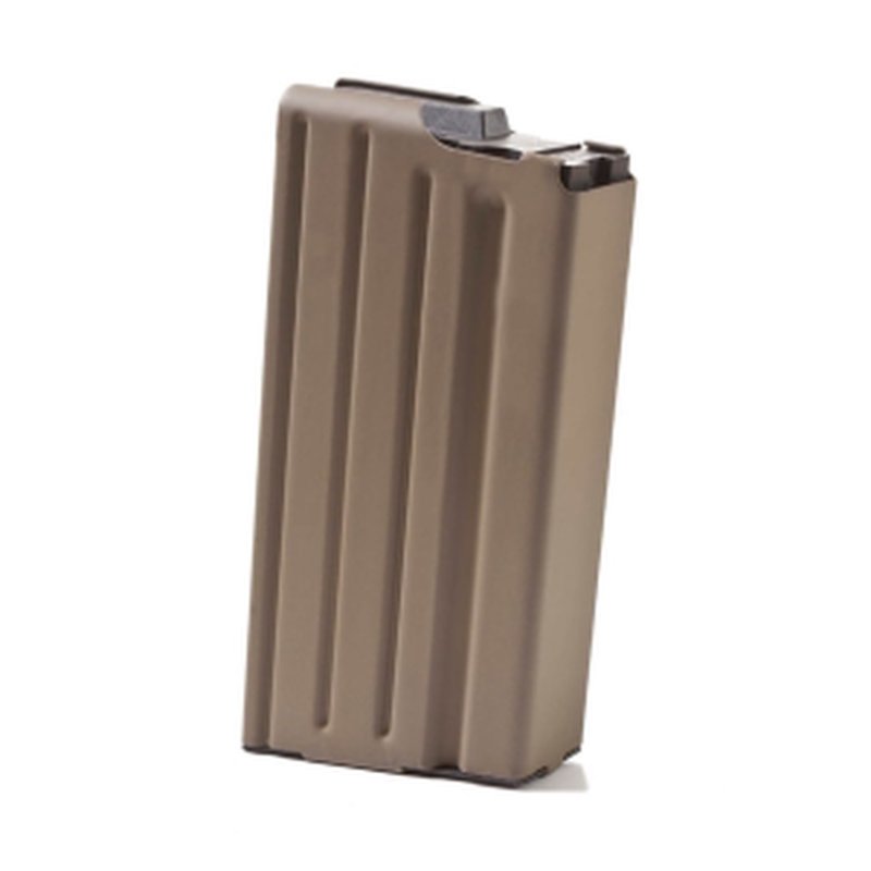 ASC .308 SR-25/AR-10 Magazine 20 Round Marlube Stainless Steel Black Follower 20-308-SS-FDE-B-ASC