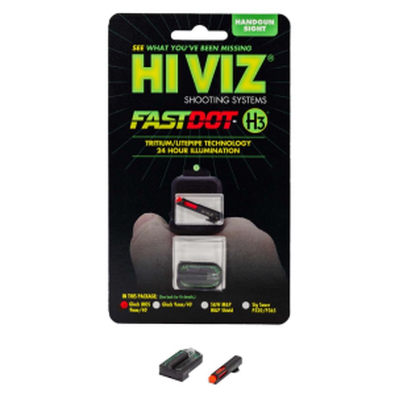 HiViz FastDot H3 Glock MOS 9/40 Front & Rear Night Sights
