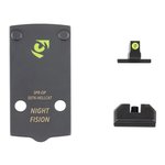 Night Fision Optic Plate and Backup Night Sight Combo for Springfield Hellcat Holosun 507K Footprint