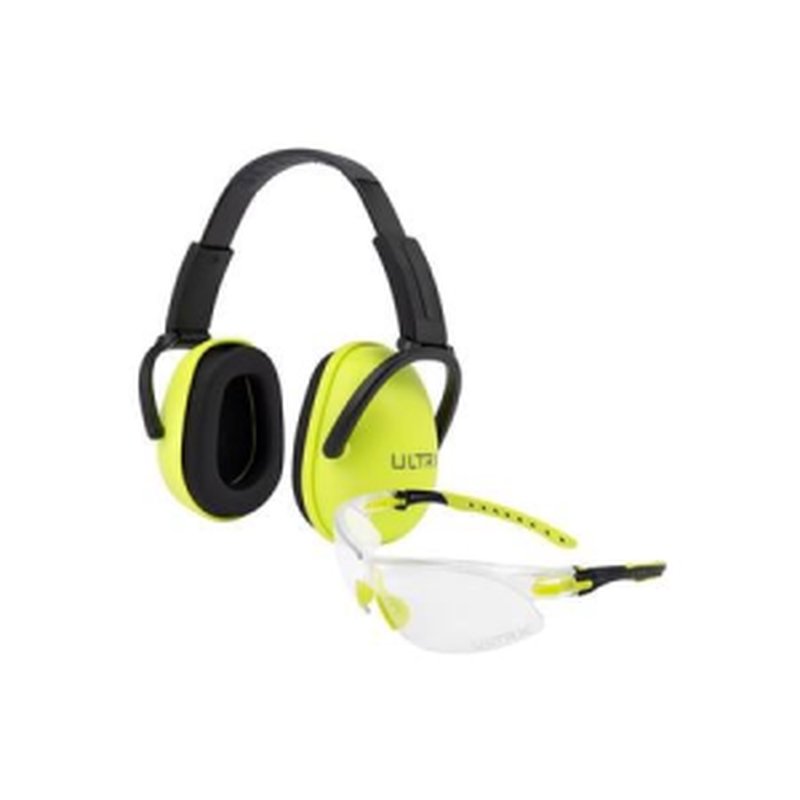 Allen ULTRX Sound Blocker Youth Ear and Eye Protection Combo - Lime
