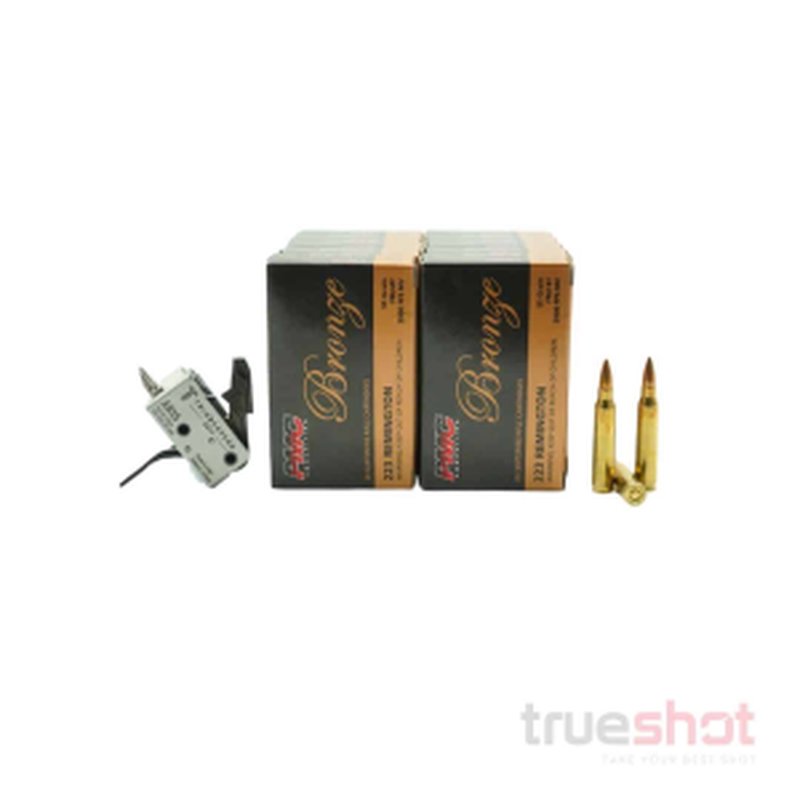 TriggerTech Duty Single Stage Flat Drop-In AR-15 Trigger Bundle with 200 Rounds
