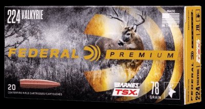Federal Premium Barnes Triple Shock X .224 Valkyrie Ammunition