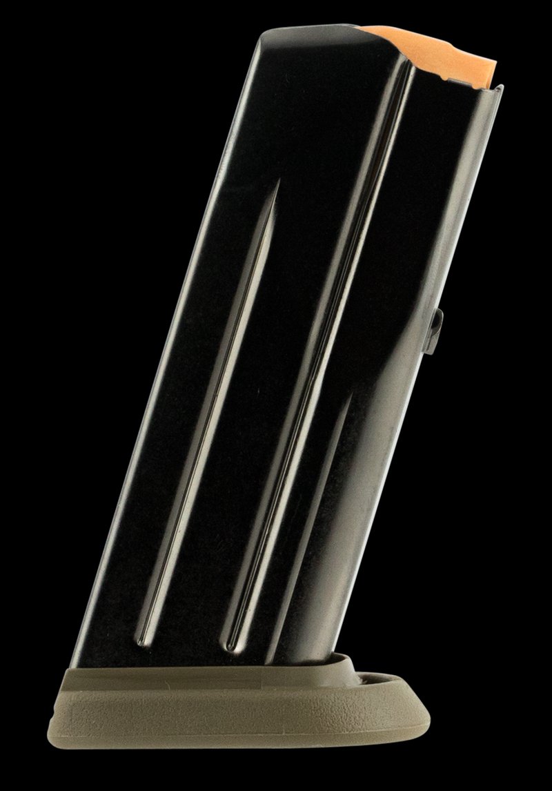 FN FNS Compact 9mm Luger 12 Round Steel Magazine Black FDE Base Pad