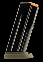 FN FNS Compact 9mm Luger 12 Round Steel Magazine Black FDE Base Pad