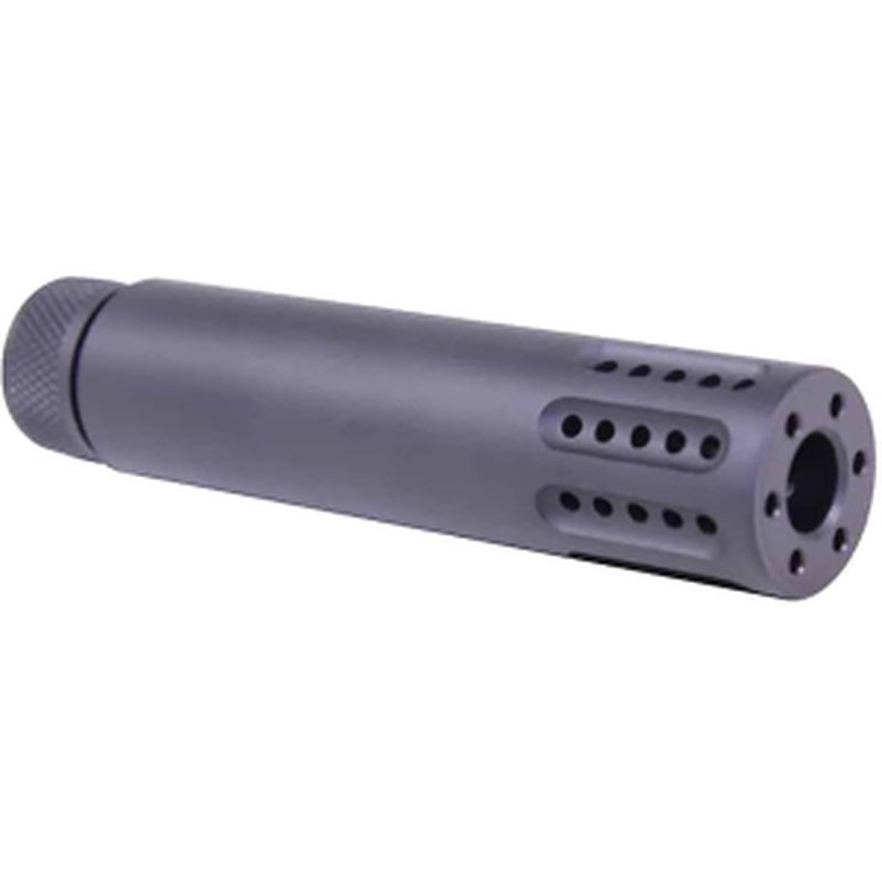 GunTec Muzzle Brake with Long Slip-Over Barrel Shroud AR-15 1/2"-28 Thread 223 Remington, 5.56x45mm NATO