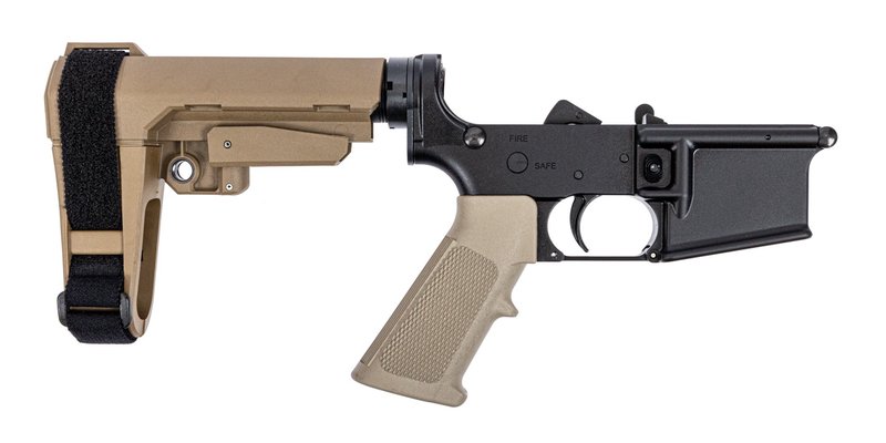 PSA AR15 Complete Classic SBA3 Lower, FDE