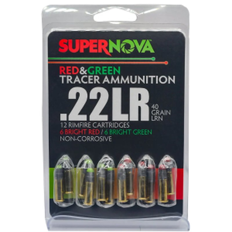Supernova 22LR 40gr Green/Red Tracer Rimfire Ammo (12/60)