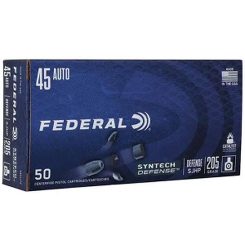 Federal Syntech Defense 45 ACP 205 gr SJHP Ammunition