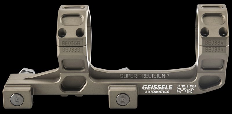 Geissele Automatics Super Precision 34mm Extended AR-15 Scope Mount Desert Dirt 0 MOA